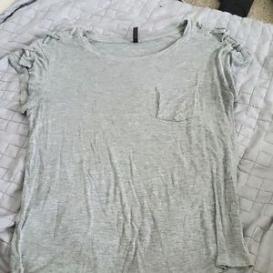 Grey pocket tee with awesome sleeve detail